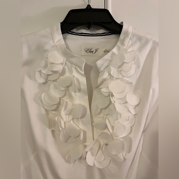 Eliza J Navy and White Pleated Skirt Ruffle Dress - Picture 3 of 10